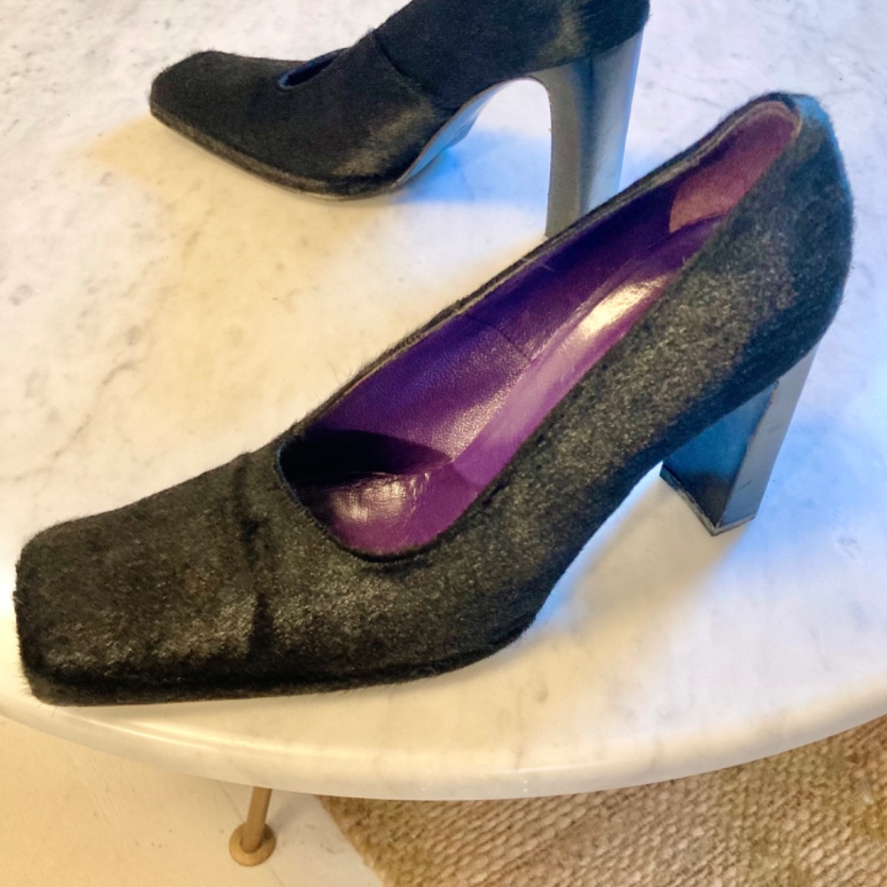 Vintage David Aaron Pony Hair Pumps - size 9 (Vero Cuoio) - Picture 3 of 16
